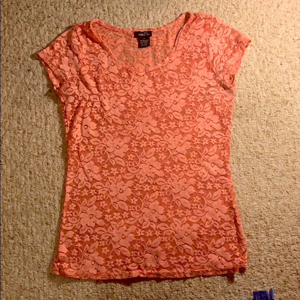 Rich Pink Rue21 Lace Shirt